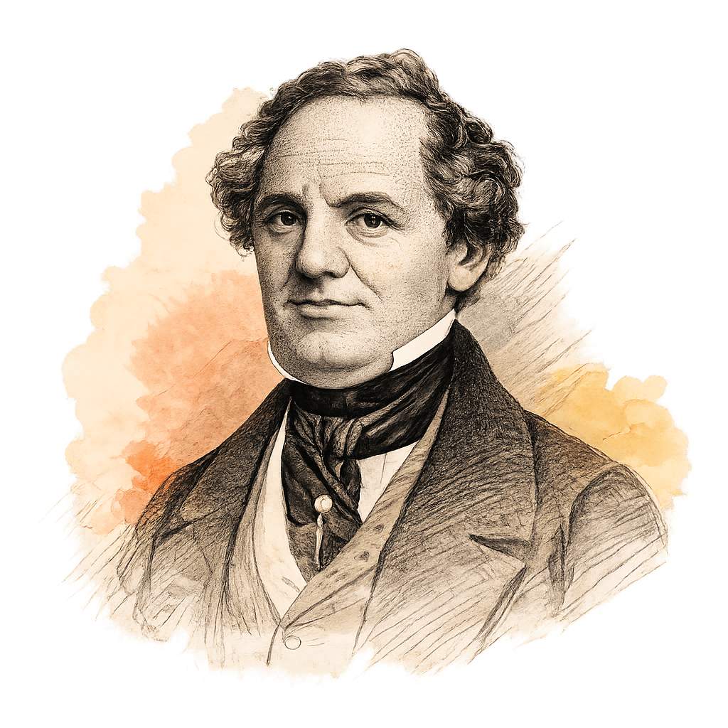 Illustrated portrait of P. T. Barnum